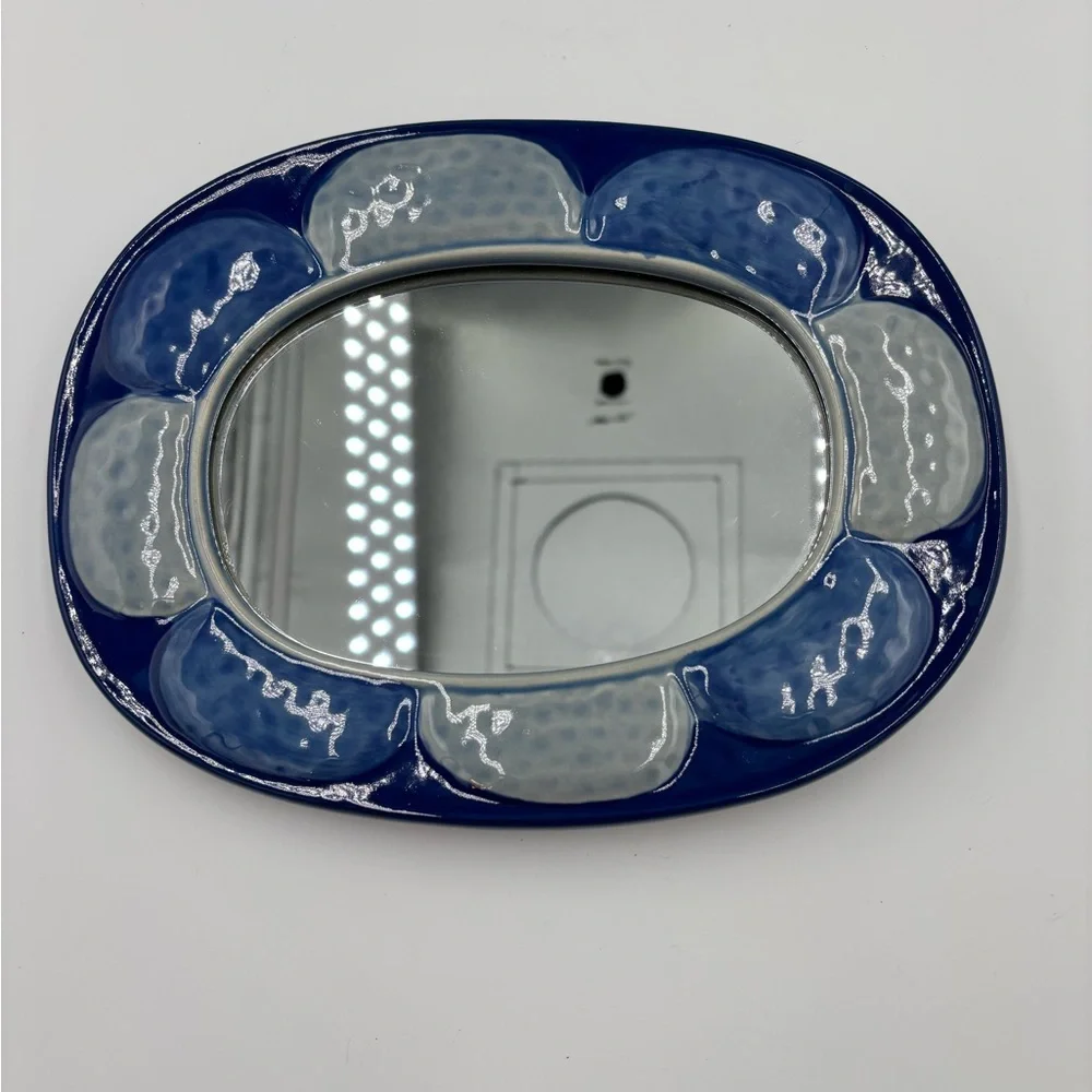 NWT Opalhouse Jungalow Blue and Gray Oval Ceramic Mirror